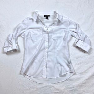 BCX Semi-Sheer White Blouse